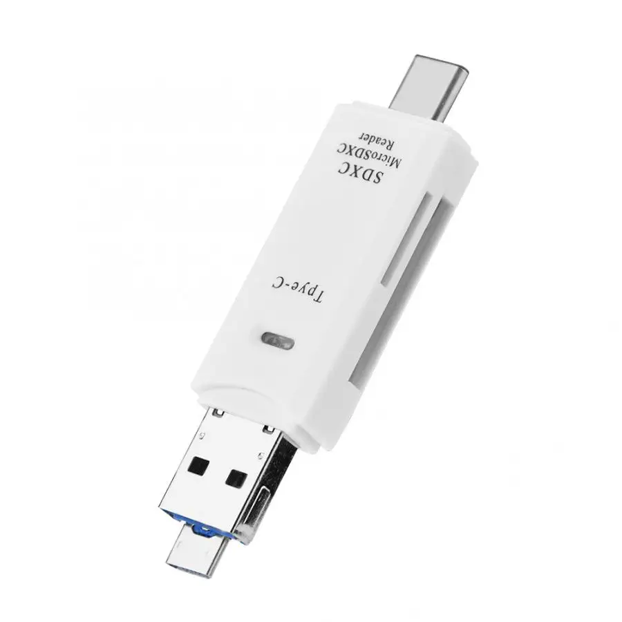 3 в 1 USB 3,1 type C+ USB+ Micro USB порт OTG считыватель карт памяти для TF/SD карты черный/белый