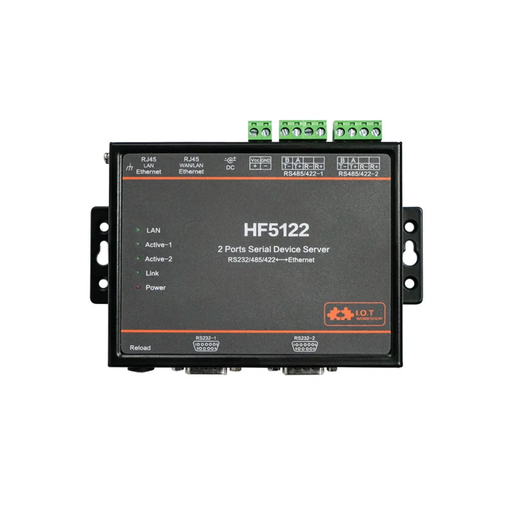 HF5122 промышленный последовательный в Ethernet RTOS последовательный 2 портовый преобразователь передачи