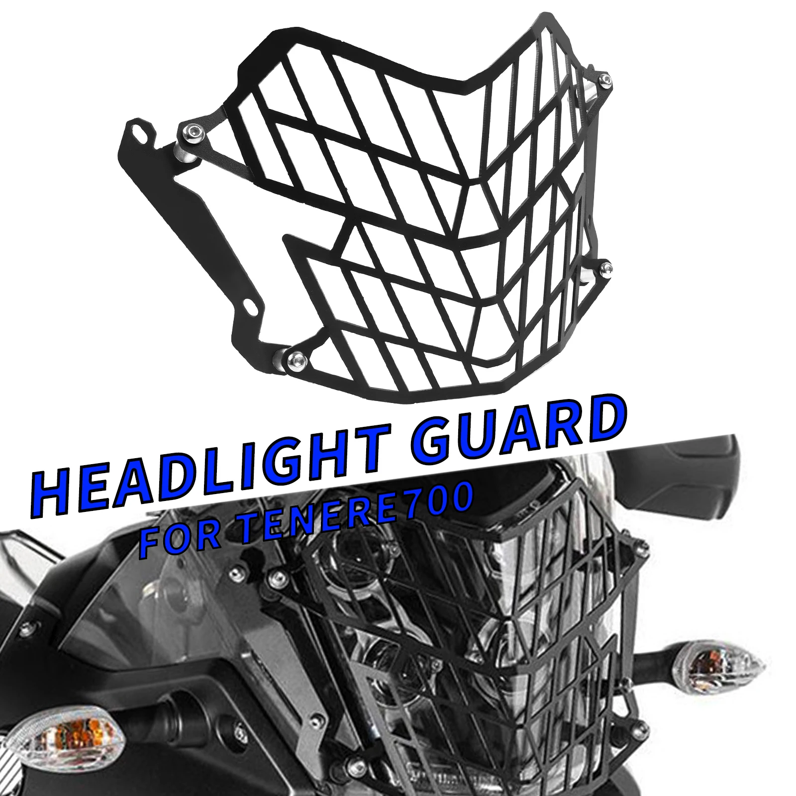 

For Yamaha Tenere 700 TENERE 700 Tenere700 Motorcycle Accessories CNC Headlight Protector Grille Guard Grill Cover Protection