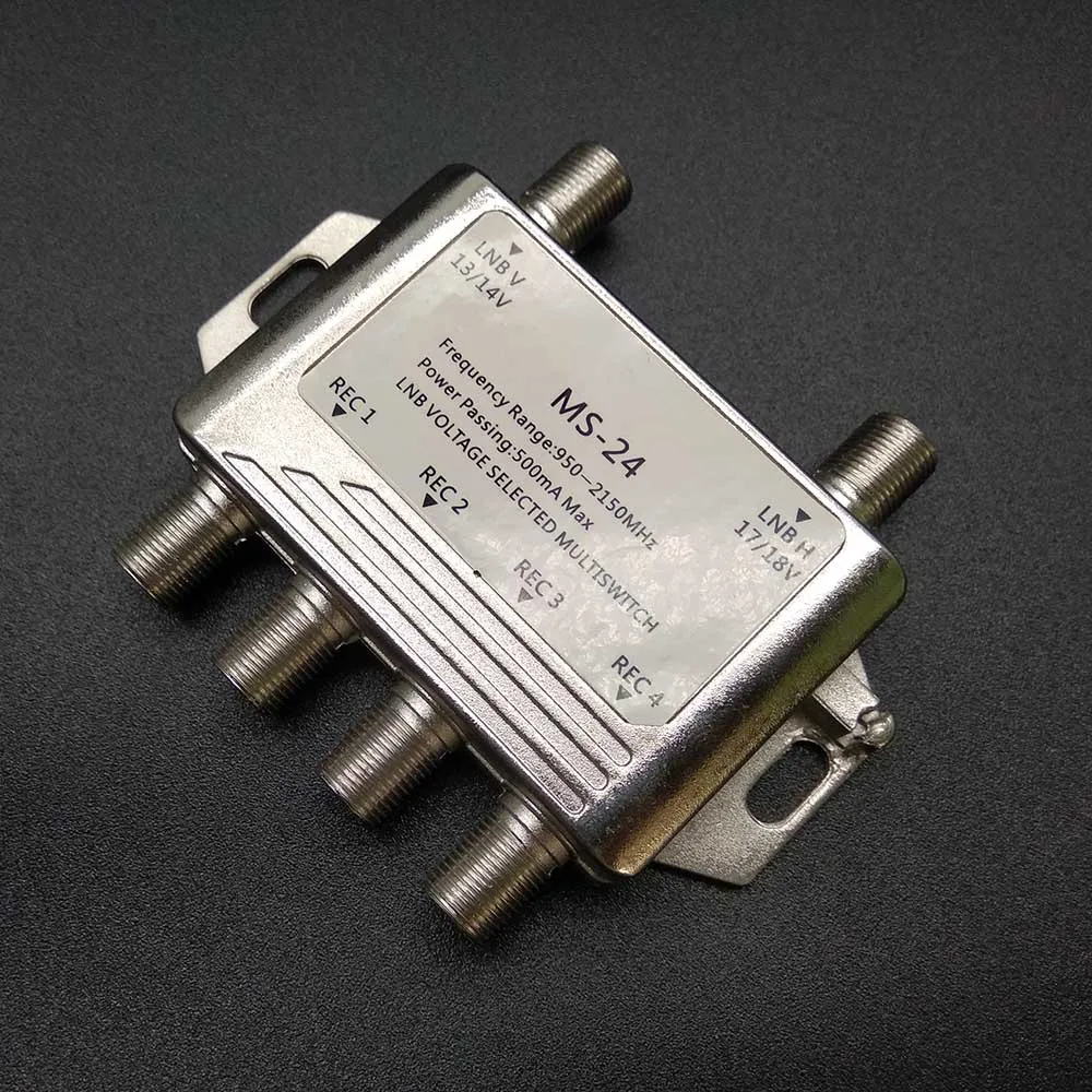 2 In 4 Out DiSEqC 4x2 Switch Satellite Signal Multiswitch LNB Voltage Selected 950-2150MHz TV Receiver Satellite Tv Switch