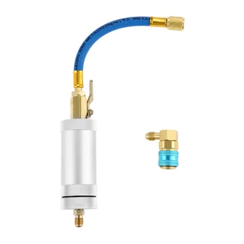 

DRELD 1/4 SAE A/C 2 OZ Refillable Oil Injector R134A R12 R22 A/C AC Oil Dye Oz Injection Tool