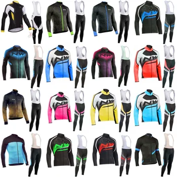 

Spring/autum Cycling Long Sleeve Jersey bib pants Sets Ropa Ciclismo Mountain Bicycle Clothing Breathable Road Bike wear s070925