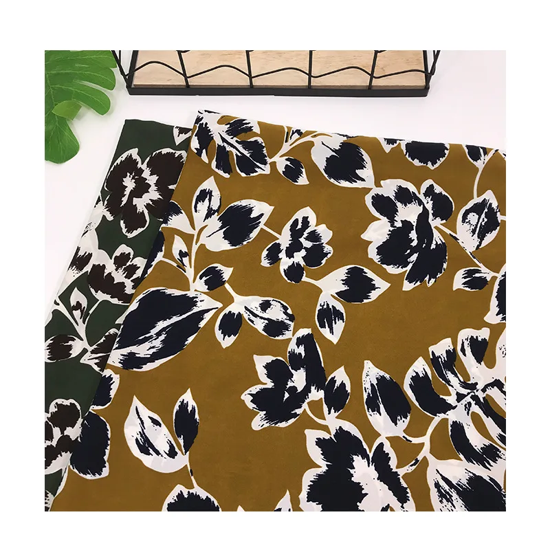 Простая атласная шифоновая ткань тканая печатная Лоскутная Ткань DIY шитье платье брюки одежда ткань на метр материал