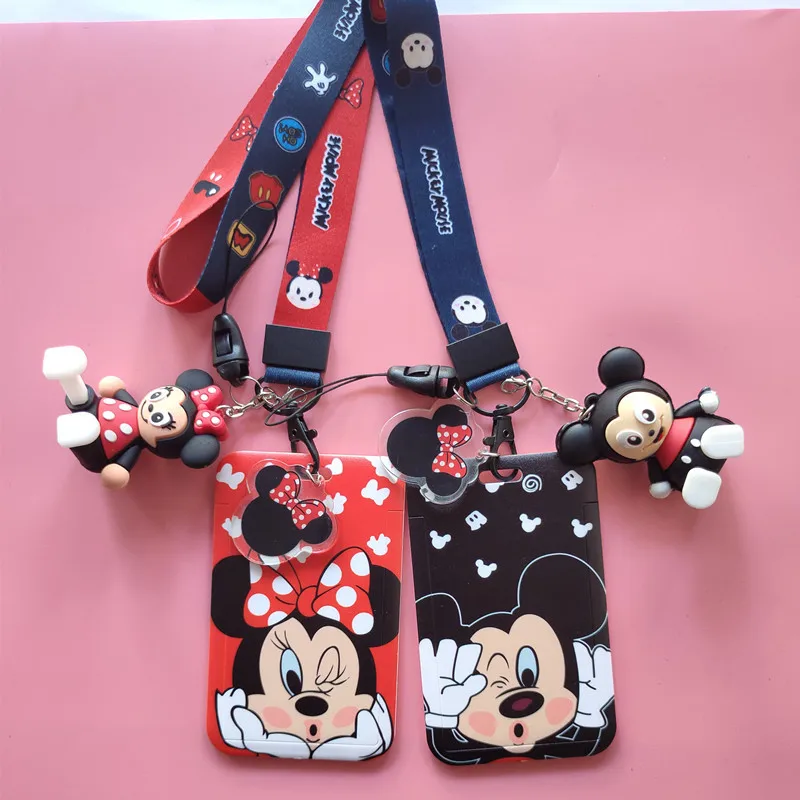 Висячая открытка на шею из ПВХ с рисунком Микки Мауса Disney шнурок для держатель