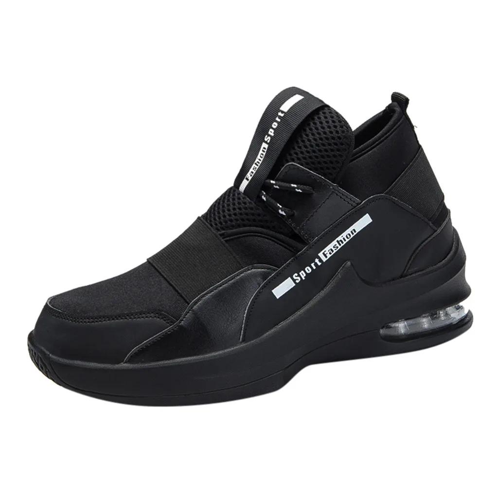 Anti-Smashing Men's chunky sneakers High-Top Comfortable Outdoor Sports male Shoes Elastic Band Damping Non-Slip Sneakers