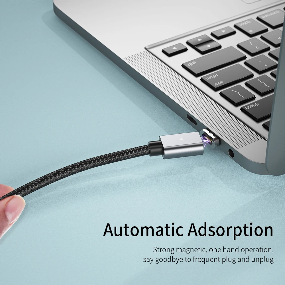Магнитный кабель Essager 5A с разъемом usb type C и USB C для MacBook Pro 100 Вт, магнитное зарядное устройство PD, USB-C кабель type-C для samsung Note 10