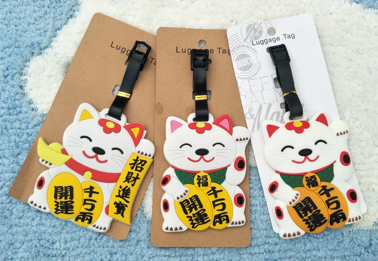 1 шт. Lucky Cat Аниме путешествия бренд багажная бирка на чемодан ID адрес портативный держатель тегов багажные этикетки