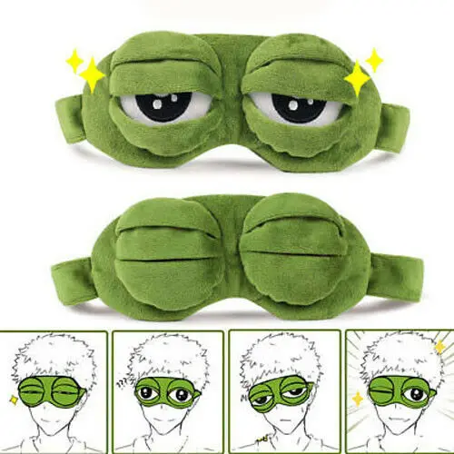 Newest Travel Sleeping Eye Mask 3D Frog Padded Shade Cover Sleeping Blindfold
