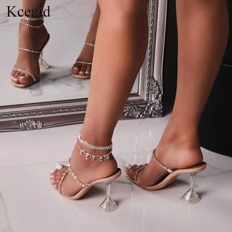 perspex heels with jewels