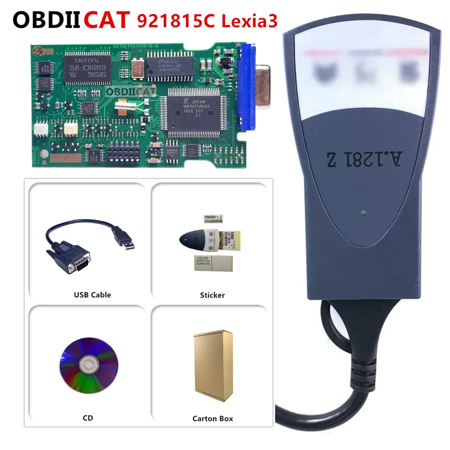 OBDIICAT Lexia 3 PP2000 полный чип Diagbox V7.83 с прошивкой 921815C Lexia3 V48/V25 для инструмент