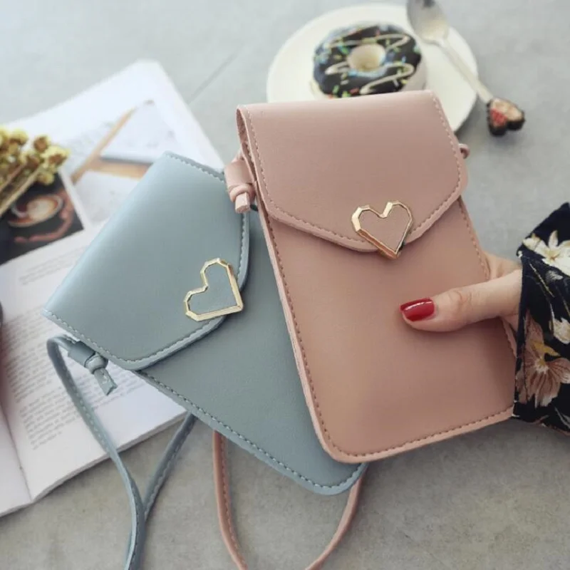 

Tamara Women's Touch Screen Cell phone purse transparent simple bag hasp cross wallets Smartphone Leather Shoulder light handbag
