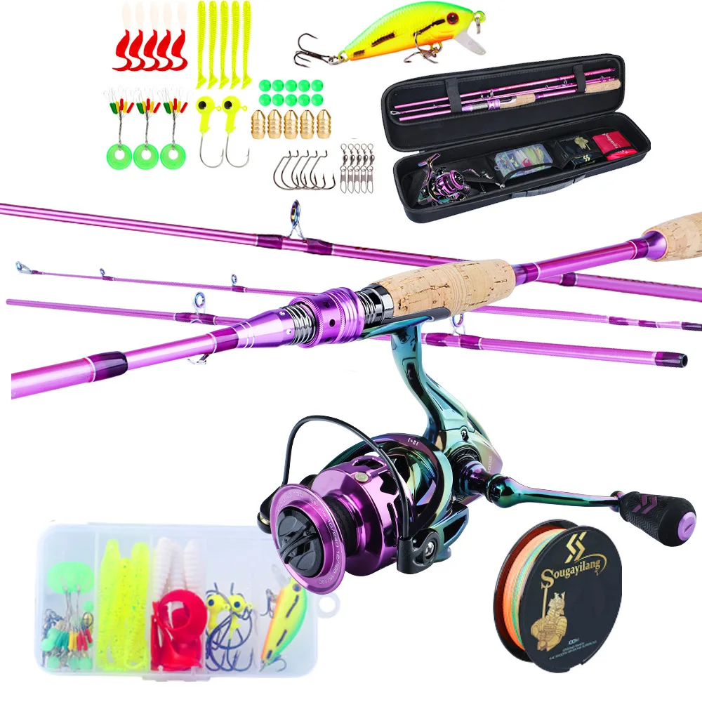 Sougayilang Fishing Rod and Reel Combo Set Spinning Fishing Reel and