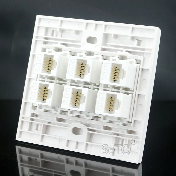 SeTo 86 Тип шесть портов RJ45 Cat5e сетевой Lan прямое подключение розетки настенная пластина разъем Keystone Лицевая панель
