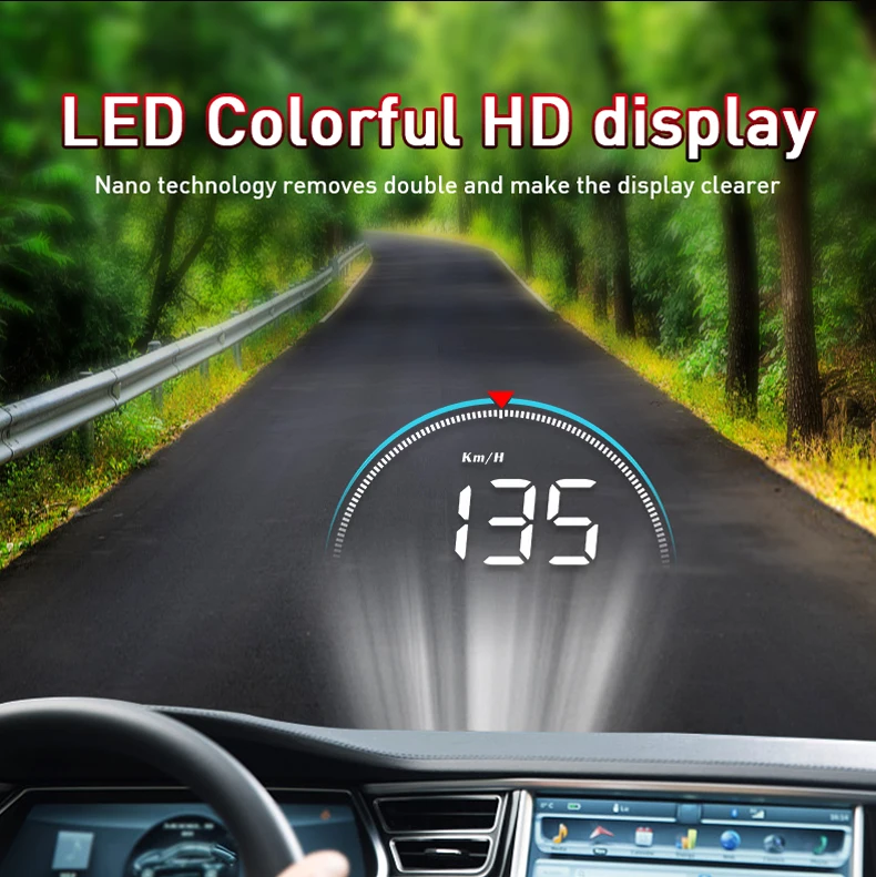 tempo de condução com alarme obd2 led colorido hd