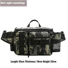 Camouflage Multifunctional Messenger Bag with Pole Waist Bag Large Capacity Front Shoulder Bag Handbag Outdoor Fishing Bag