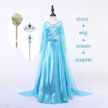 

New Girl Birthday Party Dress Children Snow Queen Princess Dress Anna Elsa Dress for Girls Cosplay Carnival Costume Kids Dresses