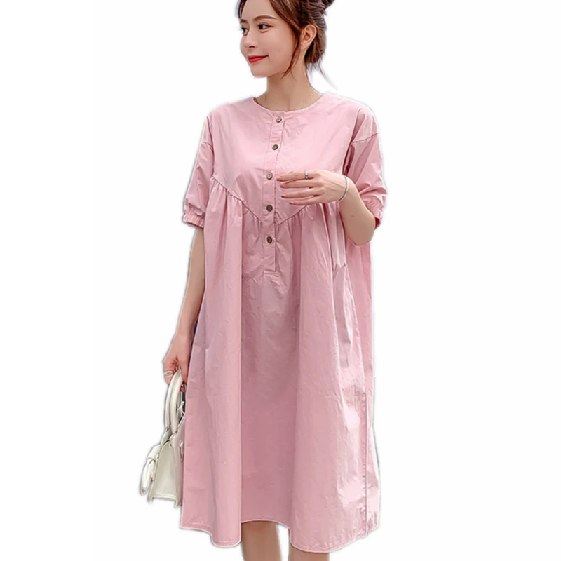 Dress Maternity-Clothes Casuales Summer Vestidos Women Pink
