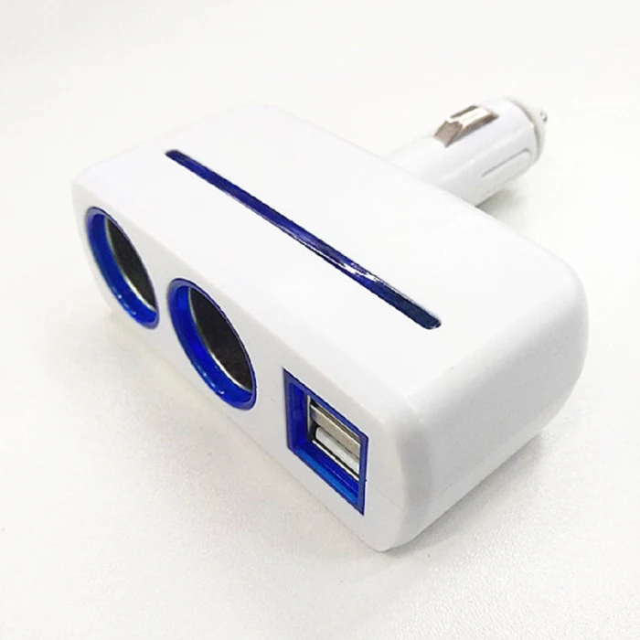 Двойной USB зарядное устройство 2 Way розетка для автомобильного прикуривателя сплиттер адаптер DC 12 V/24 V Универсальный FKU66