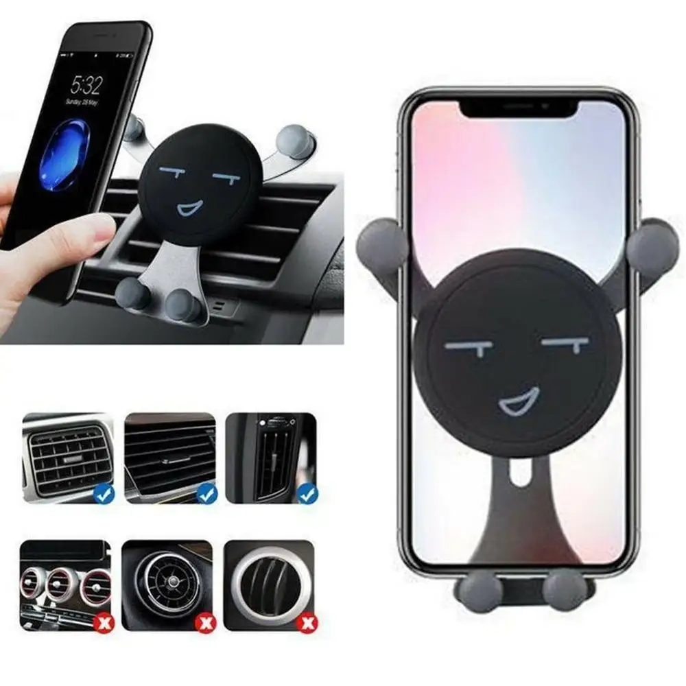 Универсальный автомобильный держатель Panda Smile Face для мобильного телефона, крепление на вентиляционное отверстие Y формы, Гравитационный стенд, держатель для телефона gps
