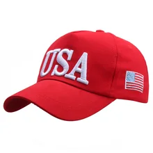 Trend czapka z daszkiem dla mężczyzn ameryka świetna dla mężczyzn kobiety dorywczo czerwony haft list USA flaga kapelusz regulowany Hip Hop czapki wędkarskie tanie tanio Ochrona przed słońcem Cztery pory roku litera Adult CN (pochodzenie) COTTON OUTDOOR Unisex Na co dzień Nylonowa taśma mocująca