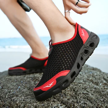 

Mens Sandals Summer Breathable Mesh Casual Chaussure homme Jogging Slip On Fashion Tenis masculino adulto Outdoor Sneakers