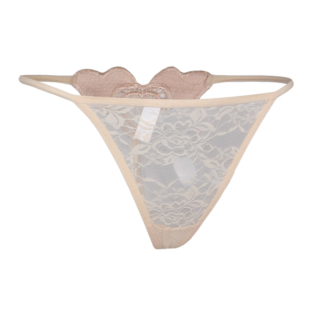 Women T-back Thong Lace Underwear Heart Shaped Lingerie G-string Knicker Women's lace t-back bandage underwear.