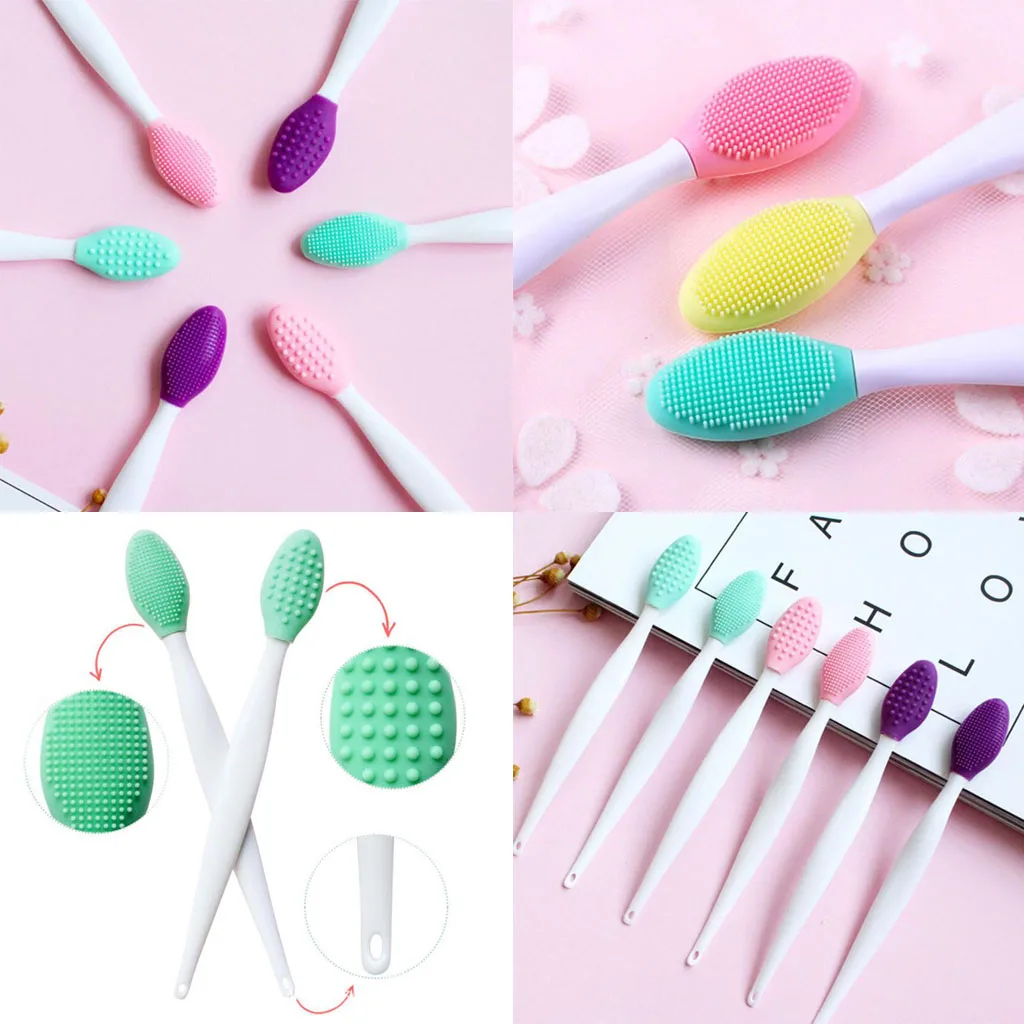 7pc Colourful Handheld Silicone Blackhead Remover Brush Deep Pore Cleansing and Exfoliating Tool for Women Men