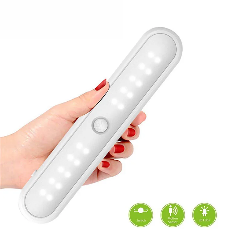 20Led под шкаф светильник Pir датчик движения беспроводной шкаф светильник ing на батарейках кухонный ночник для шкафа