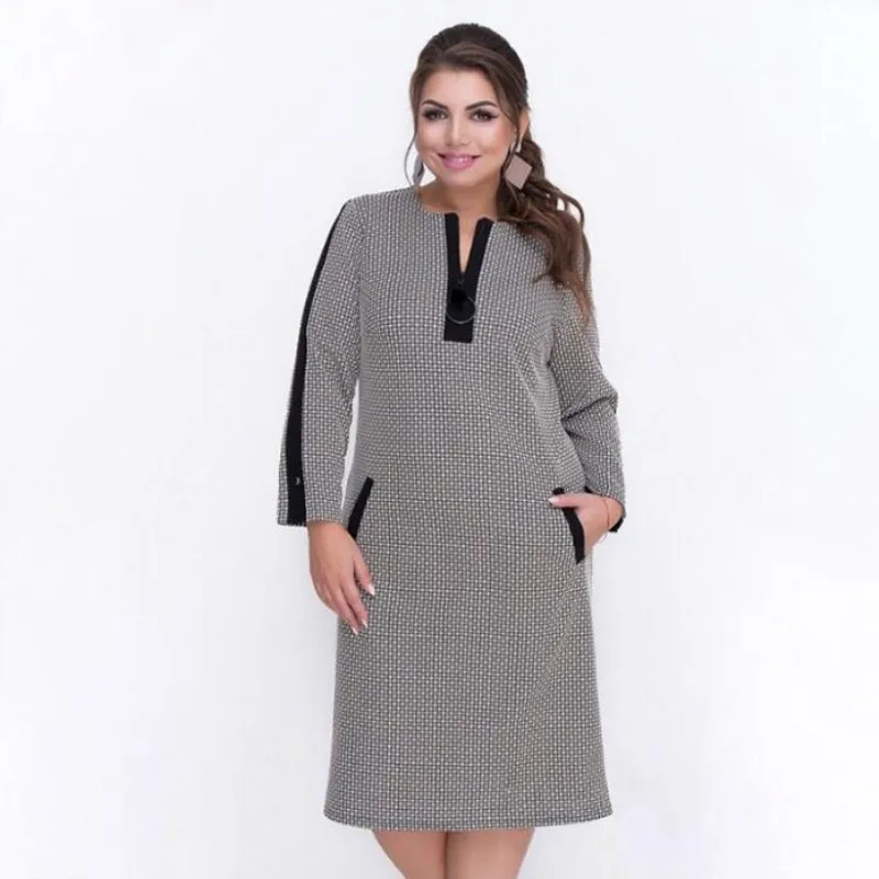 5XL 6XL, осень, женское платье большого размера, повседневное, сетка, пэчворк, размера плюс, платье большого размера s, элегантное платье для вечеринок - Цвет: black