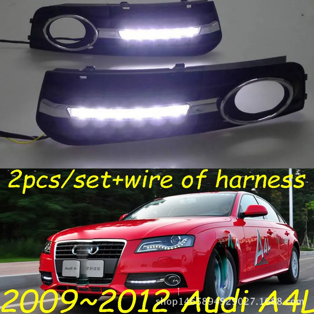

Car Flashing 1 Set For Audi A4 A4L B8 2009 2010 2011 2012 LED DRL Daytime Running Lights Daylight Fog Lamp cover hole