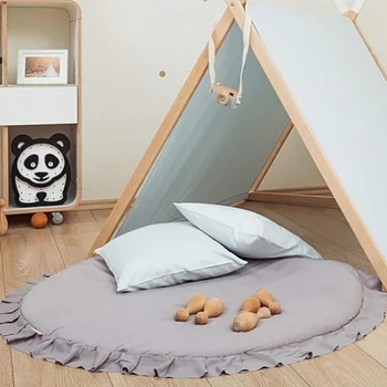 

Portable Baby Infant Activity Mat Carpet Developing Crawling Play Mat lace decoration Rug Removable