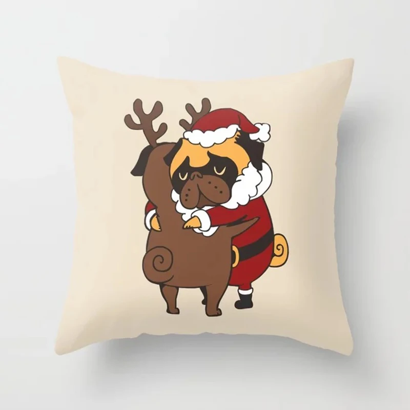 Christmas Pillow Cartoon Geometric Cushions Case Christmas Home Decorative Cushion For Sofa Xmas DIY Soft Hug Pillowcase