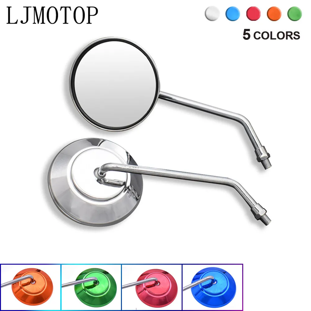 Motorcycle Mirrors New Back View Rearview Moped Side Mirror 8mm Round For Suzuki GS500E GS X 600 1100F 550M Katana GSX 250 550