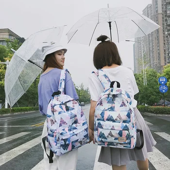 

2020 New Style Printed Vintage Ins Hipster Backpack Korean Style Harajuku Style Girl's Heart Female Student Bag