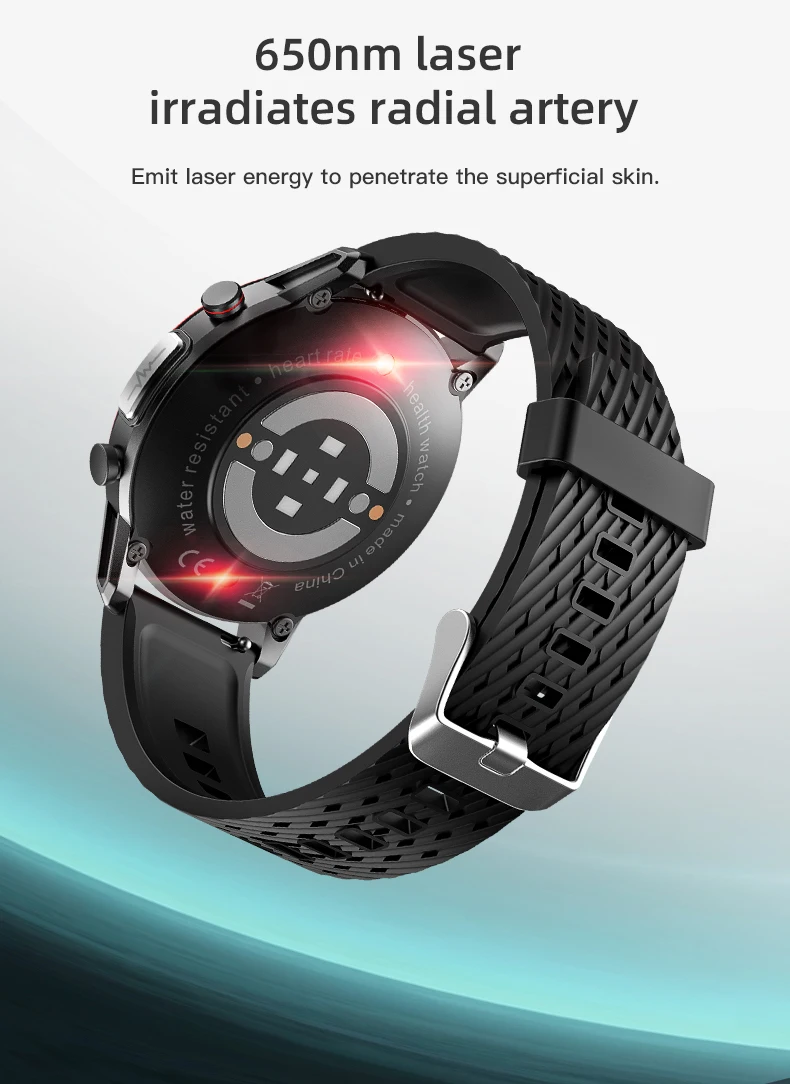 Smartwatches 650nm Laser Treatment Real ECG PPG Blood Pressure Heart Rate Healthy Tracking Work with Xiaomi Android iPhone F800