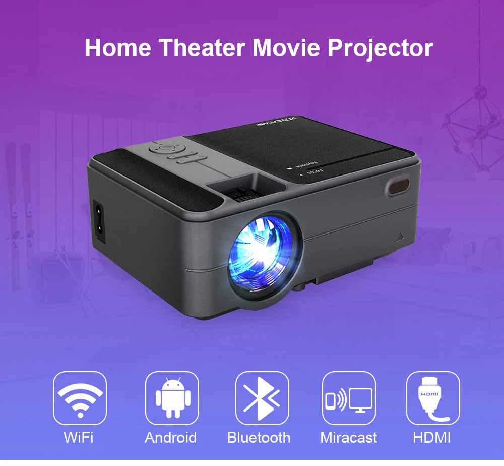 CAIWEI Smart WiFi Bluetooth Android портативный маленький мини-проектор с поддержкой HD видео домашний кинотеатр Heimkino HDMI VGA проектор