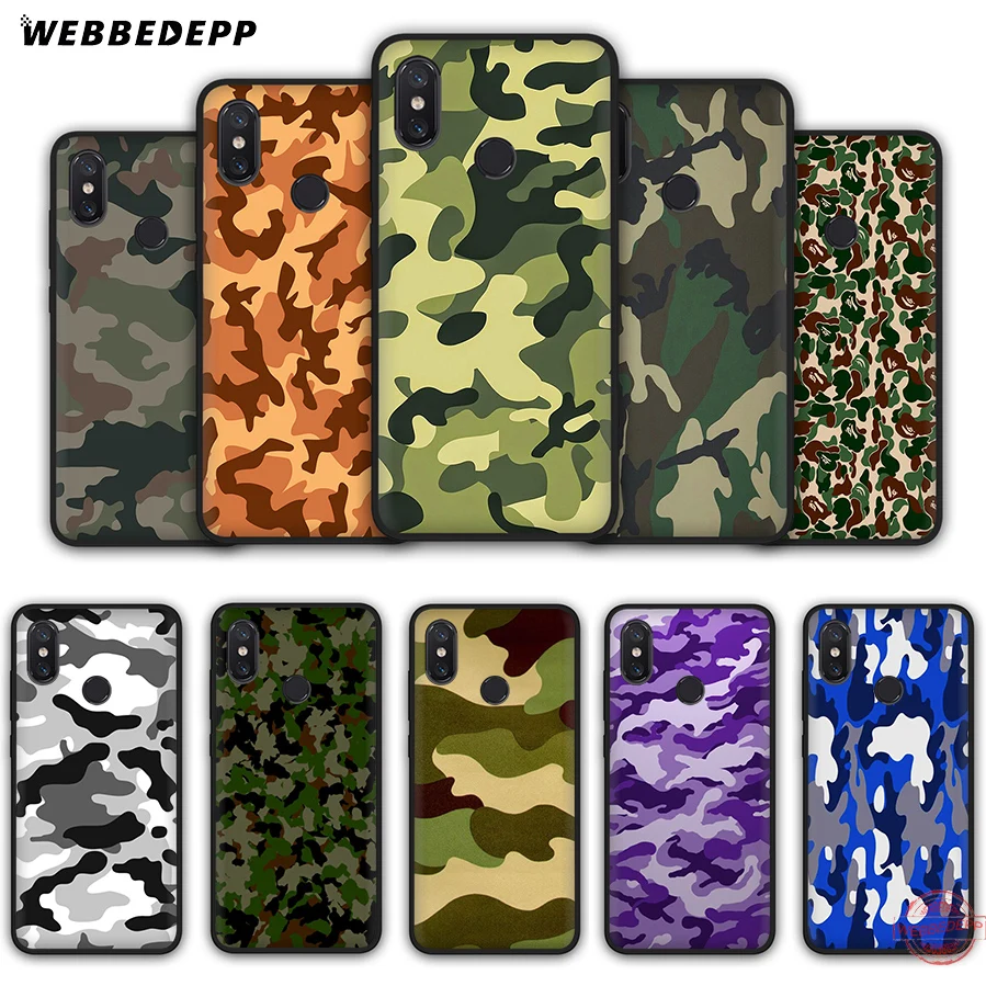 WEBBEDEPP Camouflage Pattern Camo Army Soft Case for Xiaomi Mi A3 9 9T 10 Lite CC9E Max 3 Redmi 7A K20 Pro K30 X2 | Мобильные