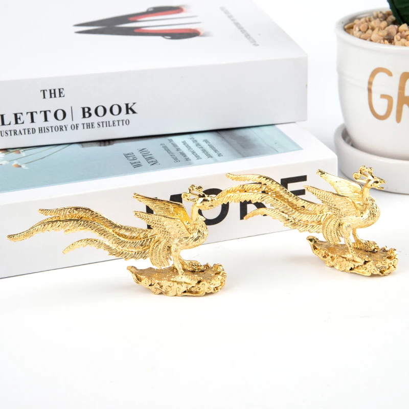 1PC Creative Gold Phoenix Statue Incense Stick Holder Home Decor Accessories Mini Portable Incense Burner incense burner miniature ornament ornament crafts