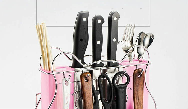 1pc Stainless Steel Kitchen Storage Holder Floor Type Kitchen Shelf Rack Pot Lid Cutting Board Holder Knife Tableware Organizer