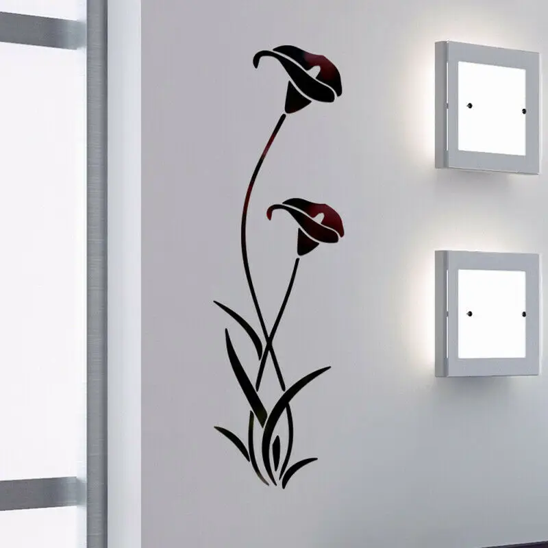 Топ!-3D цветок форма Diy хрустальное зеркало акриловые настенные наклейки для дома гостиной двери украшения(золото