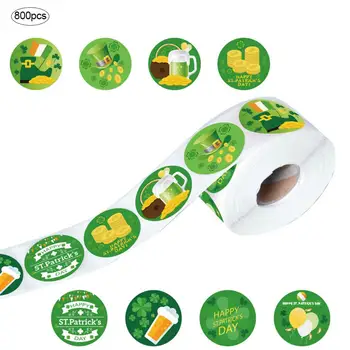 

Irish Day Green Clover Flag Beer Hat Sticker St. Patrick's Day Shamrock Decoration Window Clings Decal Party Gift Decor