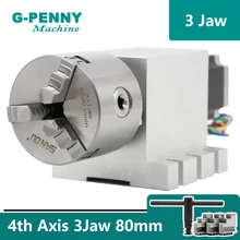 3 maxila 80mm cnc 4th eixo cnc dividindo cabeça/eixo de rotação/a eixo kit nema23 gapless caixa de engrenagens harmônica para cnc máquina de trabalhar madeira