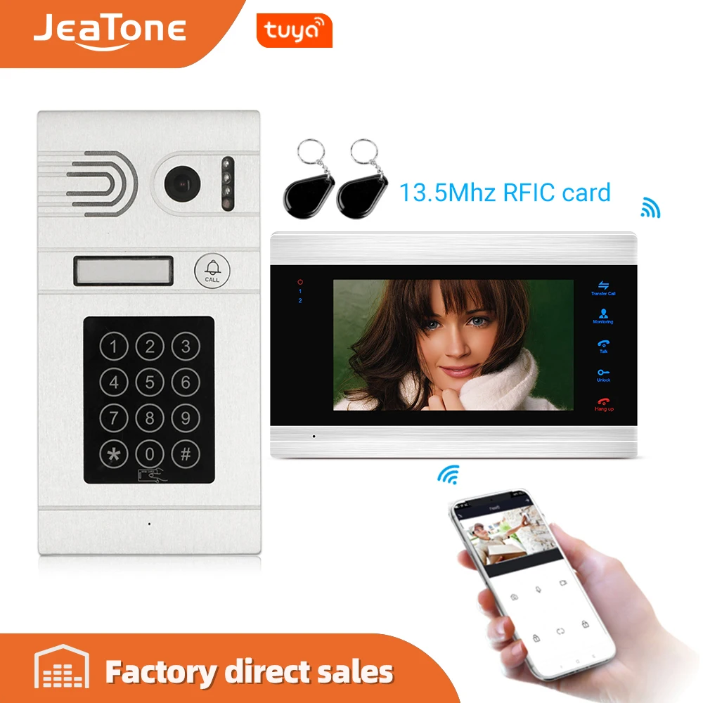 Jeatone 7 дюймовый HD WIFI умный IP внутренний монитор видеодомофон система видеозаписи