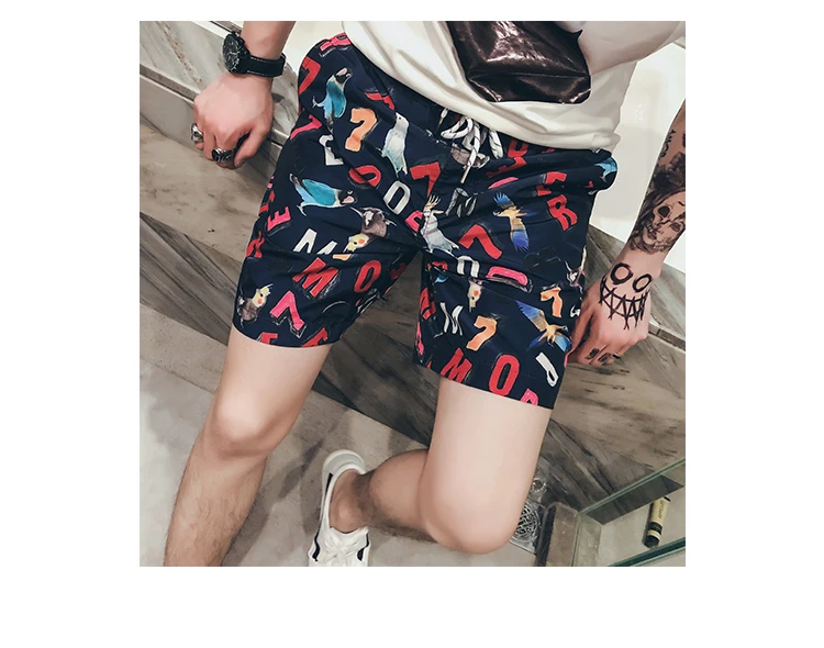 Masculino Mannelijke Bloem Onderbroek Vrije Tijd Fivepence Broek камуфляжные шорты Heren Korte Broek Mannen бермуды Masculina