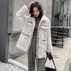 Овчина, зимнее пальто, Женское пальто из натурального меха, Женская Корейская шерстяная куртка для женщин, одежда 2019, Abrigo Mujer B19F36143 YY931