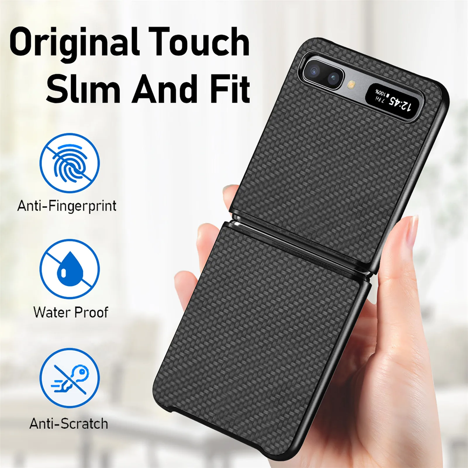 silicone case samsung Anti-Slip Carbon Fiber Thin Case for Samsung Galaxy Z Flip Flip3 5G Flip 3 Shockproof Protective Phone Bag Cover Funda samsung cases cute Cases For Samsung