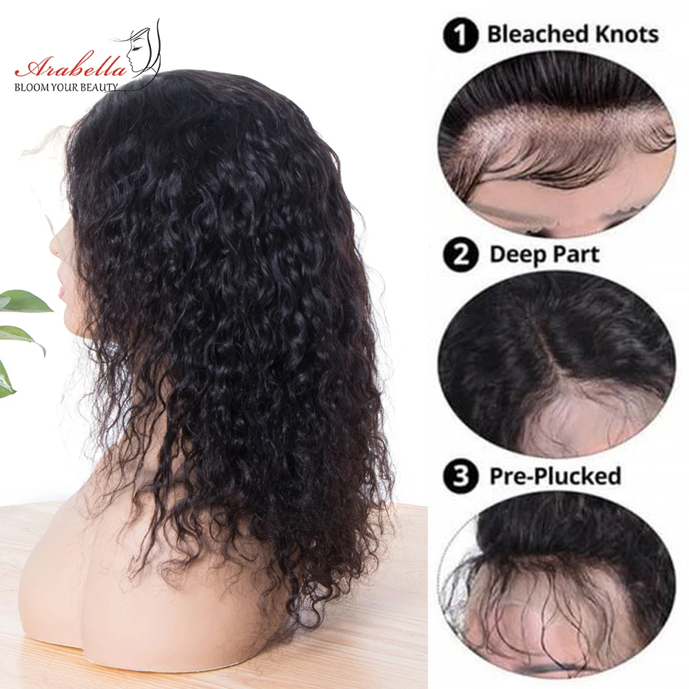 Water Wave Bob Wig Peruvian Human Hair Wigs For Women 13x5x2 Transparent Lace Front Wig Pre Plucked T Part Lace Bob