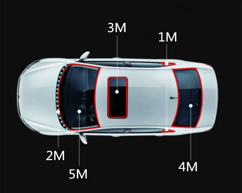 3 м люк уплотнитель стикеры автомобильные аксессуары forPeugeot RCZ 206 207 208 301 307 308 406 407 408 508 2008 3008 4008-6008