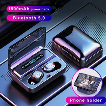 

Wireless Earphone Bluetooth V5.0 TWS Wireless Bluetooth headphone LED Display With 2000mAh Power Bank Headset With Microphone