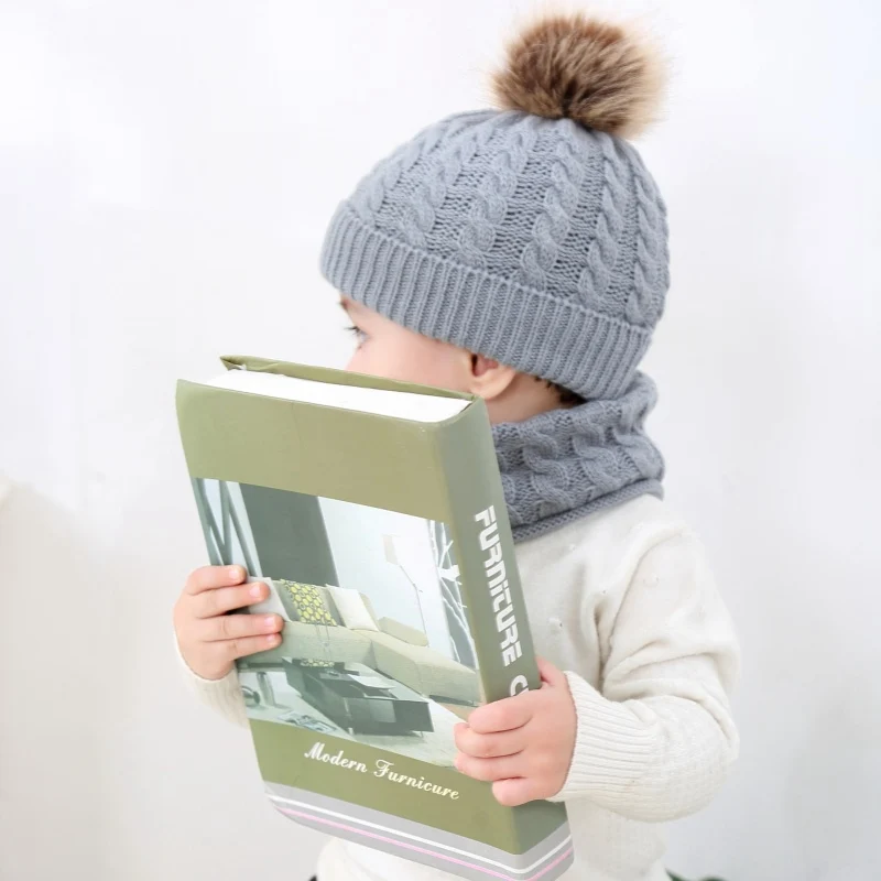 Комплект из 2 предметов; детская шапка для девочек и мальчиков; теплые зимние аксессуары для малышей; комплект из шапочки и шарфов; шапка для малышей